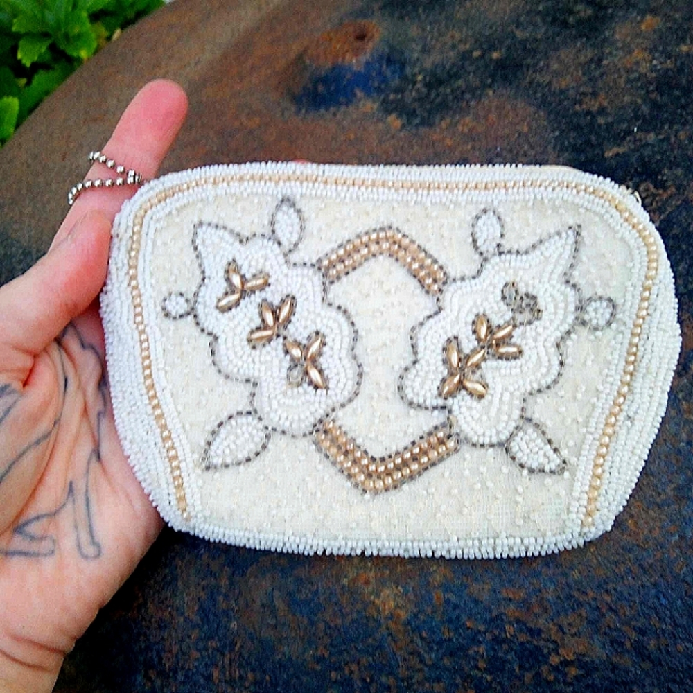 🖤 Vintage Beaded Clutch Purse Made in Belgium